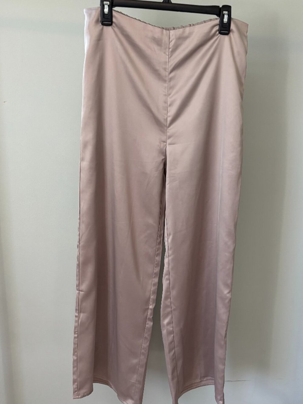 Le Lis Collection Taupe Satin Wide-Leg Pants Large NWT